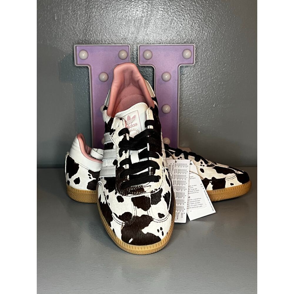adidas Originals Samba OG trainers in cow print sz UK 8W/ US 9.5 - Picture 7 of 11